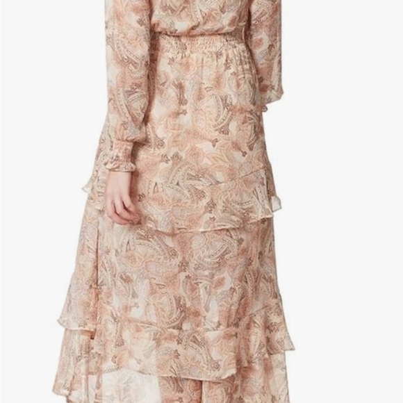 Jessica Simpson Harmony Tiered Ruffle Paisley High Low Maxi Dress Sz Sm - Picture 2 of 14